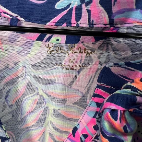 Lilly Pulitzer Kierna Knee Length Dress Oyster Bay Navy You’ve Been Spotted Sz M - Picture 4 of 16